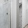 a shower with a glass door