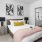 a bedroom with a bed and a fan