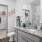 a bathroom with a large mirror